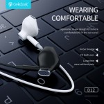 CELEBRAT earphones με μικρόφωνο D12, USB-C σύνδεση, Φ14.2mm, 1.2m, λευκά Ακουστικά - Bluetooth