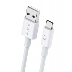 CELEBRAT καλώδιο USB-C σε USB CB-24C, 3A, 1.2m, λευκό USB-C (Type-C)