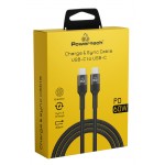 POWERTECH καλώδιο USB-C PTR-0131, PD 60W, copper, 60cm, μαύρο USB-C (Type-C)