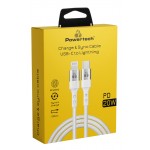 POWERTECH καλώδιο USB-C σε Lightning PTR-0127, PD 20W, copper, 1m, λευκό USB-C (Type-C)