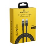 POWERTECH καλώδιο USB-C PTR-0132, PD 100W, copper, 1m, μαύρο USB-C (Type-C)