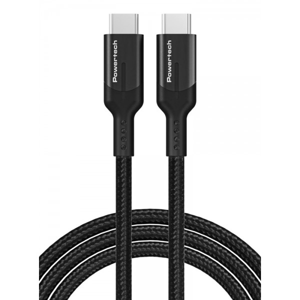 POWERTECH καλώδιο USB-C PTR-0140, PD 240W 5A, copper, 1m, μαύρο USB-C (Type-C)
