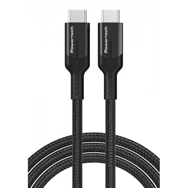 POWERTECH καλώδιο USB-C PTR-0136, PD 100W, 20Gbps, copper, 1m, μαύρο USB-C (Type-C)