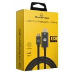 POWERTECH καλώδιο USB-C σε DisplayPort PTR-0138, 8K/120Hz, 1m, μαύρο USB-C (Type-C)