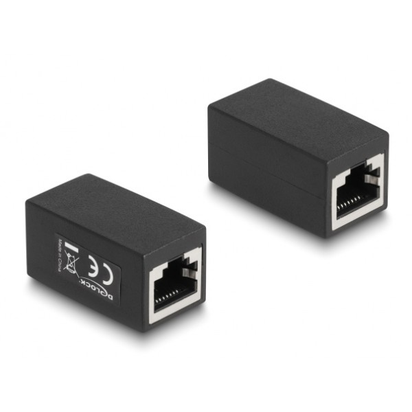 DELOCK σύνδεσμος RJ45 88003, θηλυκό σε θηλυκό, Cat.6, μαύρος Διάφορα Δικτύου