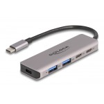 DELOCK USB hub 64239, 4x θυρών, 5Gbps, USB-C σύνδεση, γκρι USB Hubs - Card Readers