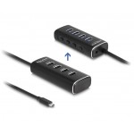 DELOCK USB hub 64233 με διακόπτες, 4 θυρών, 10Gbps, USB-C σύνδεση, μαύρο USB Hubs - Card Readers