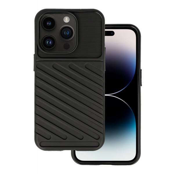 POWERTECH Θήκη Thunder MOB-1923 για iPhone 15 Pro, μαύρη Θήκες