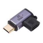 POWERTECH αντάπτορας USB-C PTH-107, μαγνητικός, 100W, 40Gbps, γκρι USB-C (Type-C)