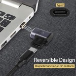 POWERTECH αντάπτορας USB-C PTH-107, μαγνητικός, 100W, 40Gbps, γκρι USB-C (Type-C)