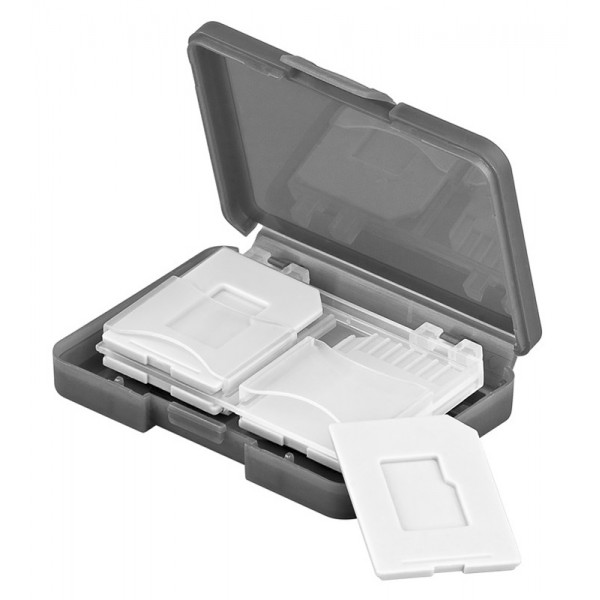 GOOBAY θήκη για κάρτες SD & micro SD 95349, 4 θέσεις, διάφανη-γκρι Κάρτες Μνήμης
