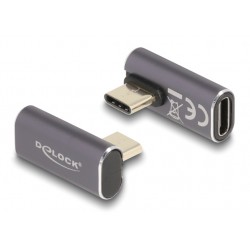 DELOCK αντάπτορας USB-C 60048, αρσενικό σε θηλυκό, 100W, 40Gbps, γκρι USB-C (Type-C)