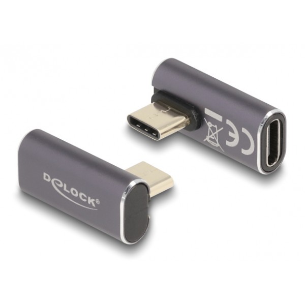 DELOCK αντάπτορας USB-C 60048, αρσενικό σε θηλυκό, 100W, 40Gbps, γκρι USB-C (Type-C)