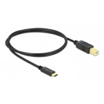 DELOCK καλώδιο USB-C σε USB Type B 83601, 1m, μαύρο USB-C (Type-C)