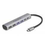 DELOCK USB hub 64232, 6x θυρών, 10Gbps, USB-C σύνδεση, γκρι USB Hubs - Card Readers