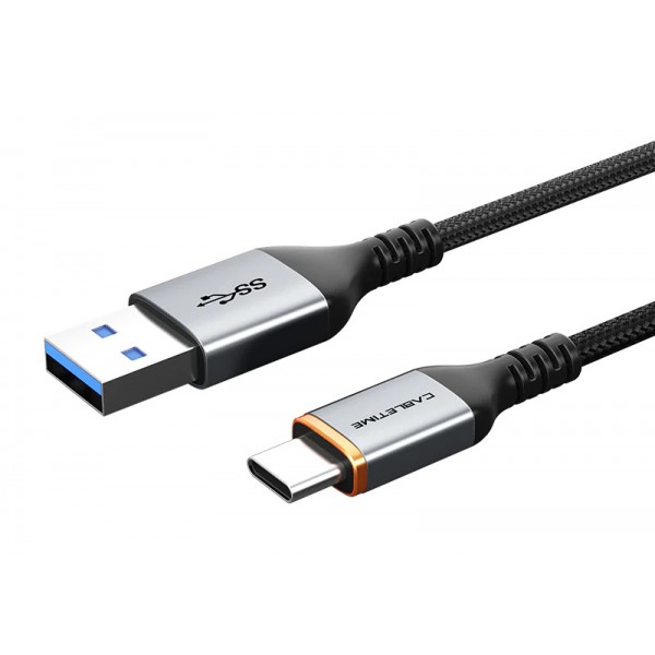 CABLETIME καλώδιο USB-C σε USB CT-AMCMG1, 3A, 5Gbps, 1m, μαύρο USB-C (Type-C)