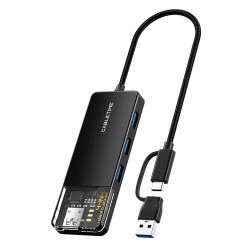 CABLETIME USB hub CT-HUBT3-PB, 4x θυρών, 5Gbps, USB/USB-C σύνδεση, μαύρο USB Hubs - Card Readers