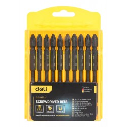 DELI μύτες κατσαβιδιού DL253202 για δράπανο, σταυρωτές, PH2x100mm, 10τμχ Κατσαβίδια