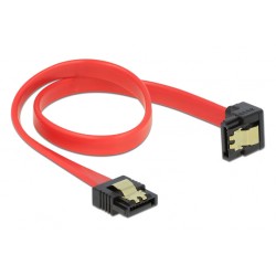 DELOCK καλώδιο SATA 83978, γωνιακό, 6Gb/s, 30cm, κόκκινο Εσωτερικά PC