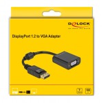 DELOCK αντάπτορας DisplayPort σε VGA 61006, 1920x1200p, passive, μαύρος Εικόνα