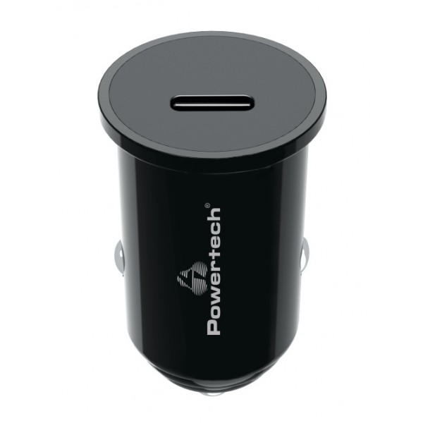 POWERTECH φορτιστής αυτοκινήτου PT-1146, USB-C, 20W PD, μαύρος Φορτιστές Κινητών