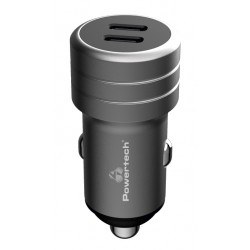 POWERTECH φορτιστής αυτοκινήτου PT-1149, 2x USB-C, 100W PD, γκρι Φορτιστές Κινητών
