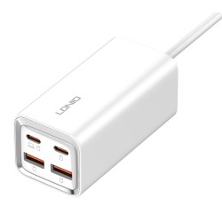 LDNIO σταθμός φόρτισης A4610C, 2x USB-C & 2x USB, 65W, PD/QC, λευκός Φορτιστές Κινητών