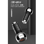 LDNIO φορτιστής αυτοκινήτου C1 με καλώδιο, USB & USB-C, 38W PD, μαύρος Φορτιστές Κινητών