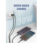 LDNIO καλώδιο USB-C σε USB LS691, 30W, 1m, γκρι USB-C (Type-C)