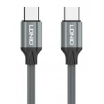 LDNIO καλώδιο USB-C σε USB-C LC441C, 65W PD, 1m, γκρι USB-C (Type-C)