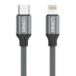 LDNIO καλώδιο Lightning σε USB-C LC442I, 30W PD, 2m, γκρι USB-C (Type-C)