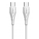 LDNIO καλώδιο USB-C σε USB-C LC611C, 65W PD, 1m, λευκό USB-C (Type-C)
