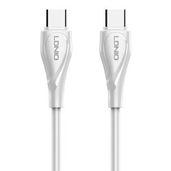 LDNIO καλώδιο USB-C σε USB-C LC611C, 65W PD, 1m, λευκό USB-C (Type-C)