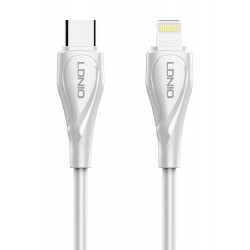 LDNIO καλώδιο Lightning σε USB-C LC611I, 30W PD, 1m, λευκό USB-C (Type-C)