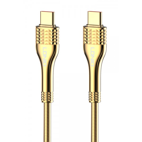 LDNIO καλώδιο USB-C σε USB-C LC651C, 65W, 1m, χρυσό USB-C (Type-C)