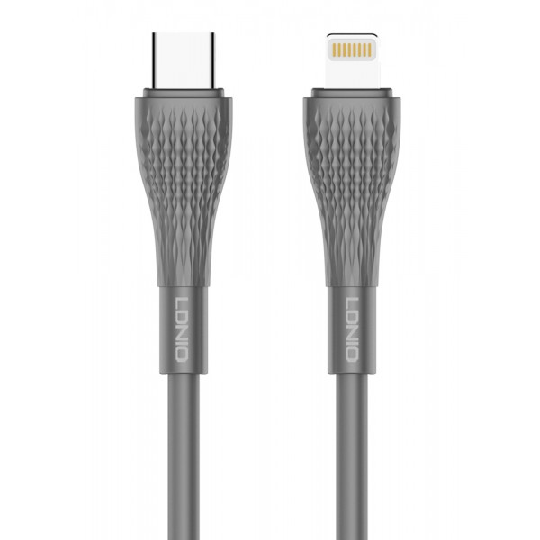LDNIO καλώδιο Lightning σε USB-C LC671I, 30W PD, 1m, γκρι USB-C (Type-C)