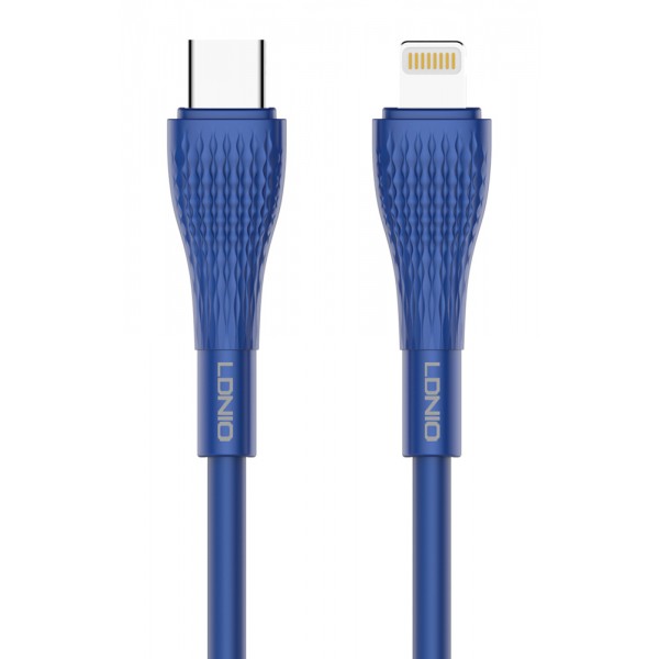LDNIO καλώδιο Lightning σε USB-C LC672I, 30W PD, 2m, μπλε USB-C (Type-C)