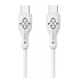 LDNIO καλώδιο USB-C σε USB-C LC812C, 65W PD, 2m, λευκό USB-C (Type-C)
