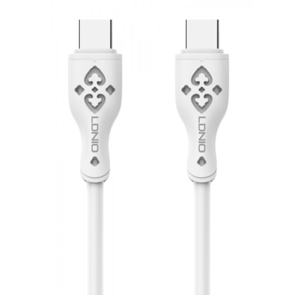 LDNIO καλώδιο USB-C σε USB-C LC812C, 65W PD, 2m, λευκό USB-C (Type-C)