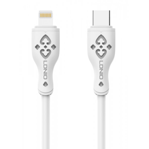 LDNIO καλώδιο Lightning σε USB-C LC812I, 30W PD, 2m, λευκό USB-C (Type-C)