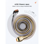 LDNIO καλώδιο USB-C σε USB-C LC651C, 65W, 1m, χρυσό USB-C (Type-C)