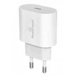 POWERTECH φορτιστής τοίχου PT-1150, USB-C, 12W, λευκός Φορτιστές Κινητών