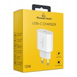 POWERTECH φορτιστής τοίχου PT-1150, USB-C, 12W, λευκός Φορτιστές Κινητών