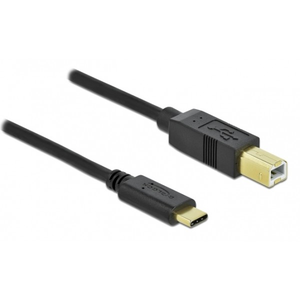 DELOCK καλώδιο USB-C σε USB Type B 83330, 2m, μαύρο USB-C (Type-C)