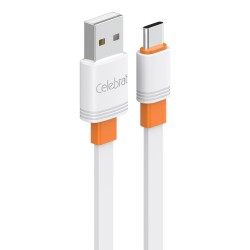 CELEBRAT καλώδιο USB-C σε USB CB-33C, flat, 3A, 1m, λευκό USB-C (Type-C)