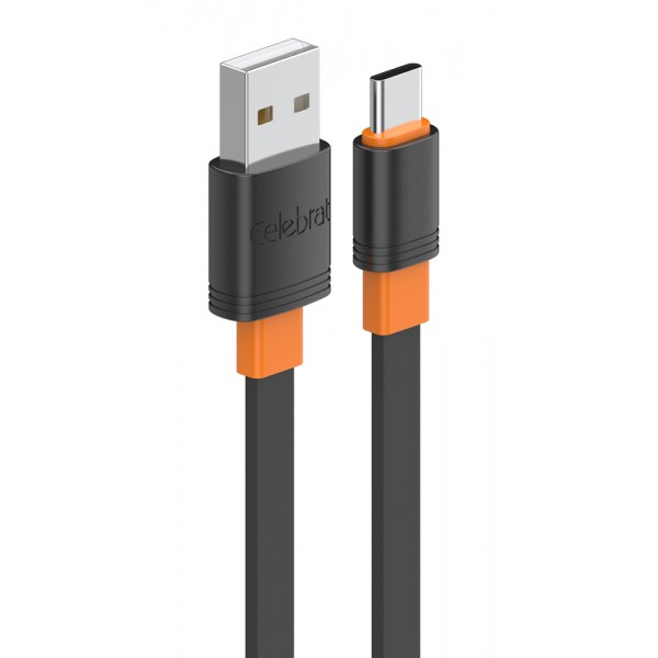 CELEBRAT καλώδιο USB-C σε USB CB-33C, flat, 3A, 1m, μαύρο USB-C (Type-C)