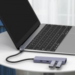 POWERTECH USB hub PTH-110, 4x θυρών, 10Gbps, USB-C σύνδεση, γκρι USB Hubs - Card Readers