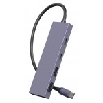 POWERTECH USB hub PTH-110, 4x θυρών, 10Gbps, USB-C σύνδεση, γκρι USB Hubs - Card Readers