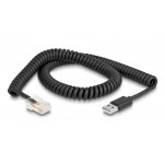 DELOCK καλώδιο USB σε RJ50 90602 για barcode scanner, spiral, 2m, μαύρο POS-Barcode Scanners