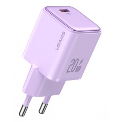 USAMS φορτιστής τοίχου US-CC183, USB-C θύρα εξόδου, 20W PD, μωβ Φορτιστές Κινητών